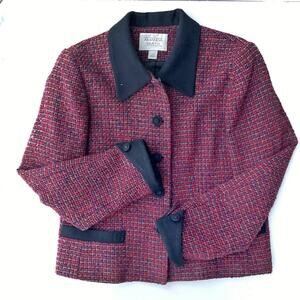 Vintage Mod Tweed Blazer | Jackie O Aesthetic | 60s Style | Tailored & Cropped